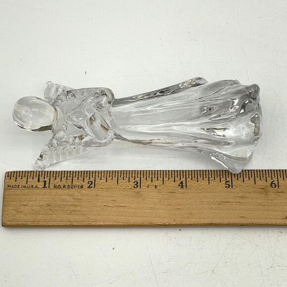 Christmas Nativity Clear Glass Angel Figurine Praying Hands Guardian 6.75 Tall - Picture 8 of 9